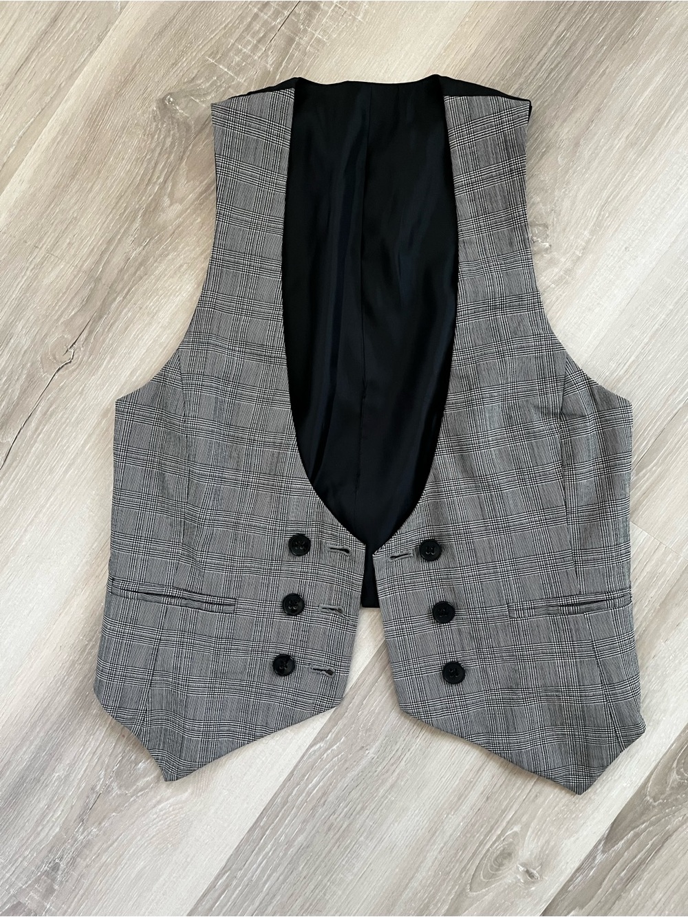 Club Monaco Glen Plaid waistcoat double breasted vest